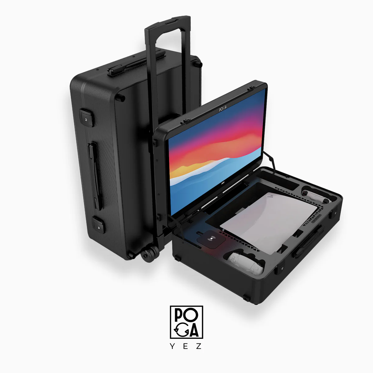 Portable gaming station with monitor POGA Yez