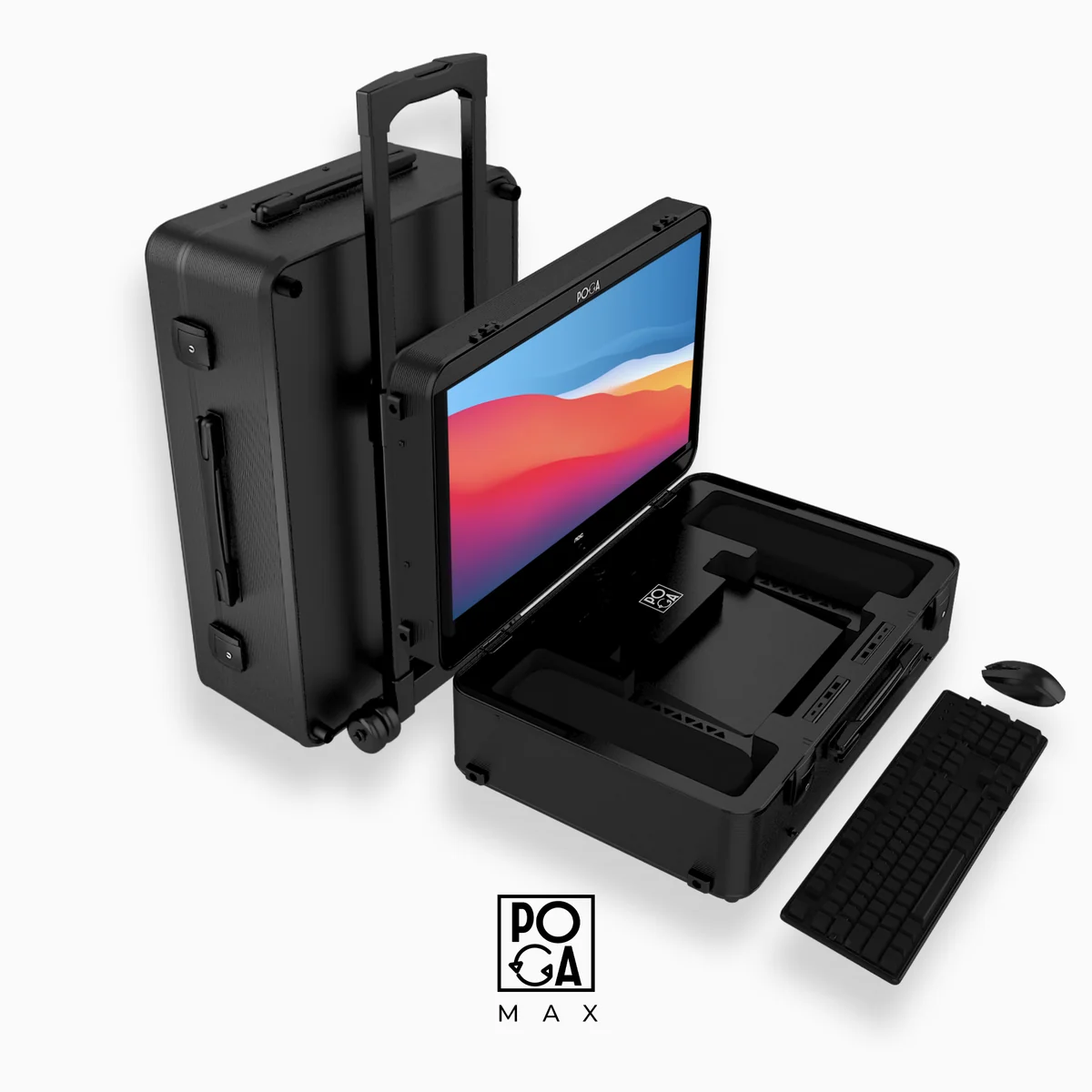 POGA Max portable gaming station largest model with full keyboard setup