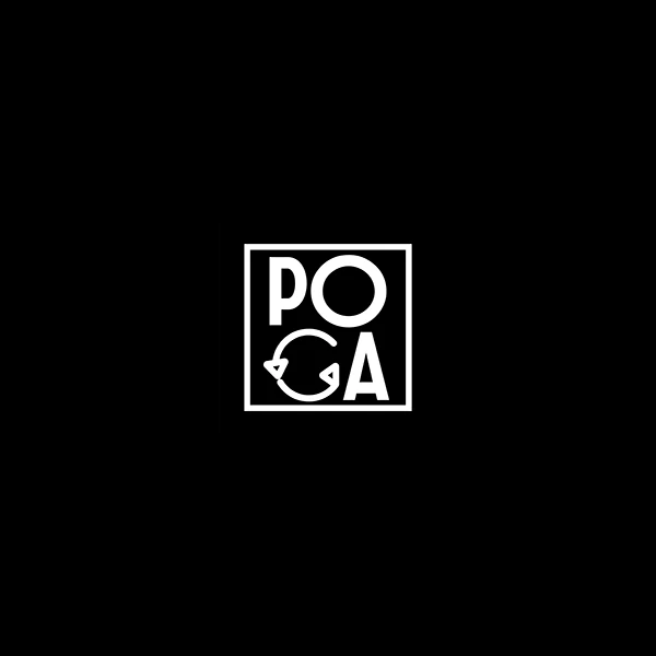 POGA logo on a black background